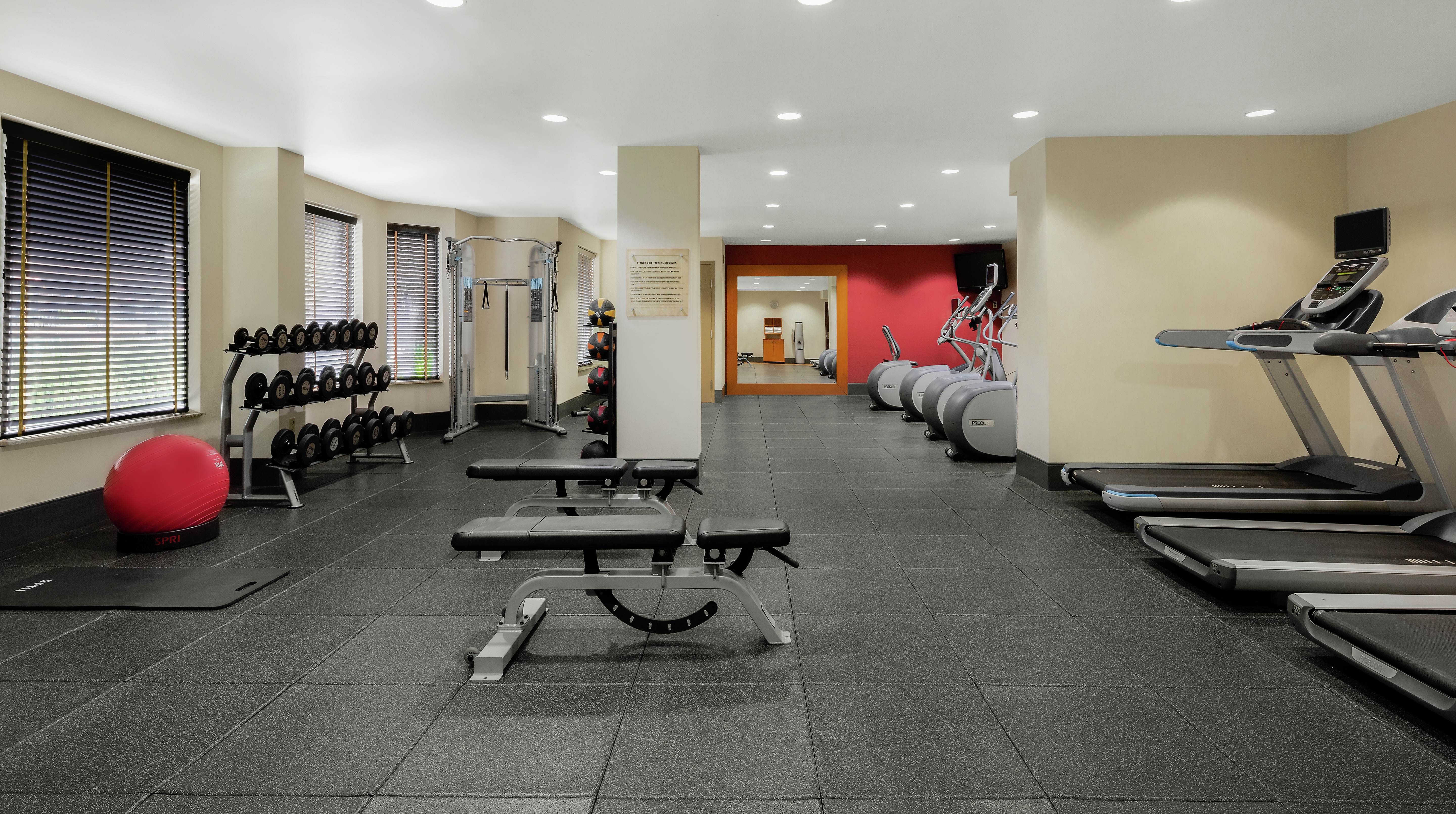 Fitness Center with Treadmills and Weights