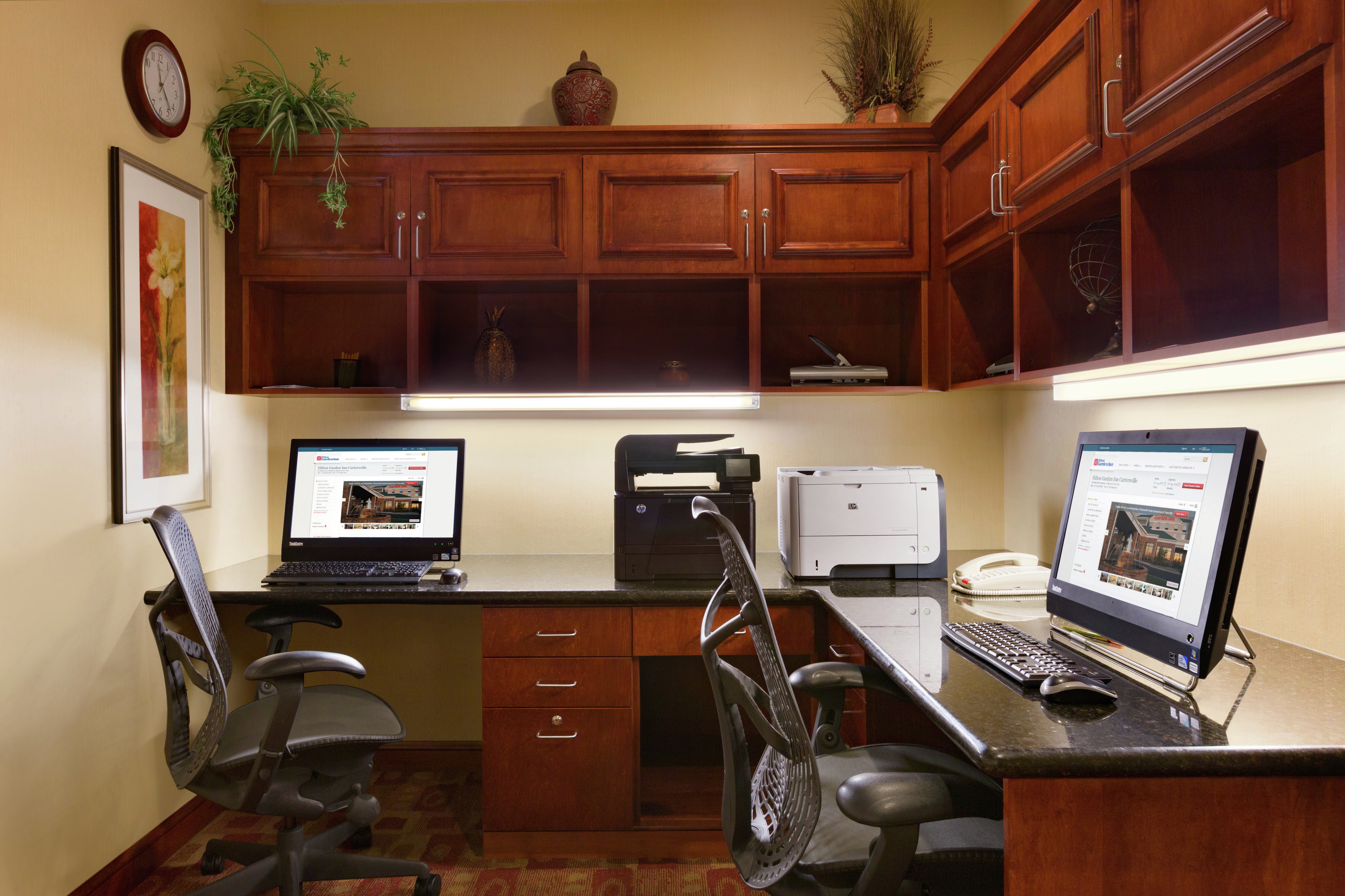 Business Center with Computers and Printers
