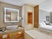 Guest Bathroom Vanity with Bathtub