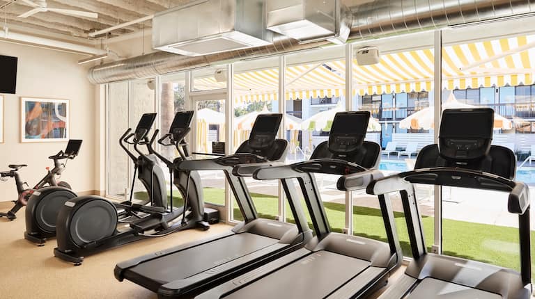 Hotel Fitness Room with Windows