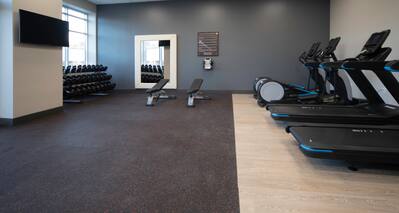 Fitness Center with Treadmills Weights and HDTV