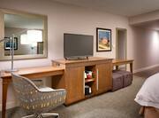 TV and Desk with Wet Bar