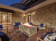 Outside Patio with Fire Pit at Night