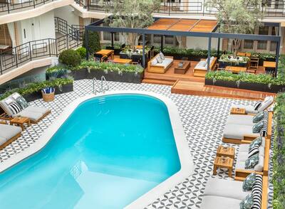 Outdoor Pool with Seating Area and Veranda