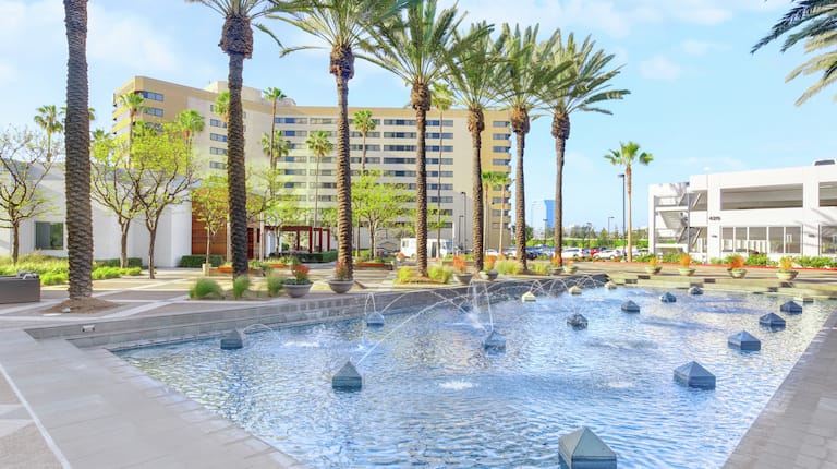 Hotel Exterior with Fountain