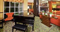 Lobby and Lounge Area with Grand Piano and Modern Furnishings 