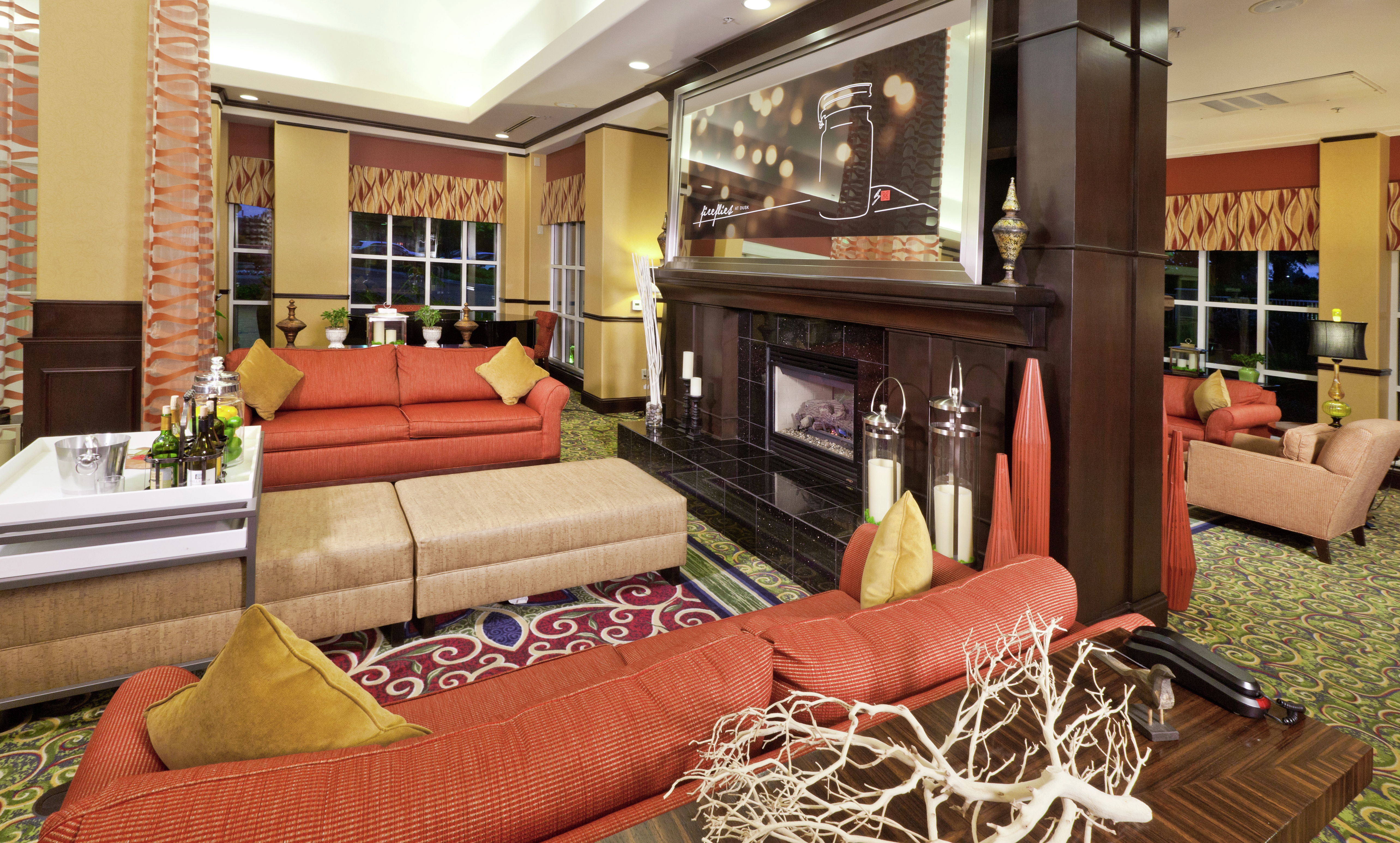 Lobby and Lounge Area with Fireplace 