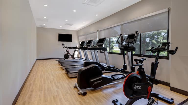 fitness center with bikes