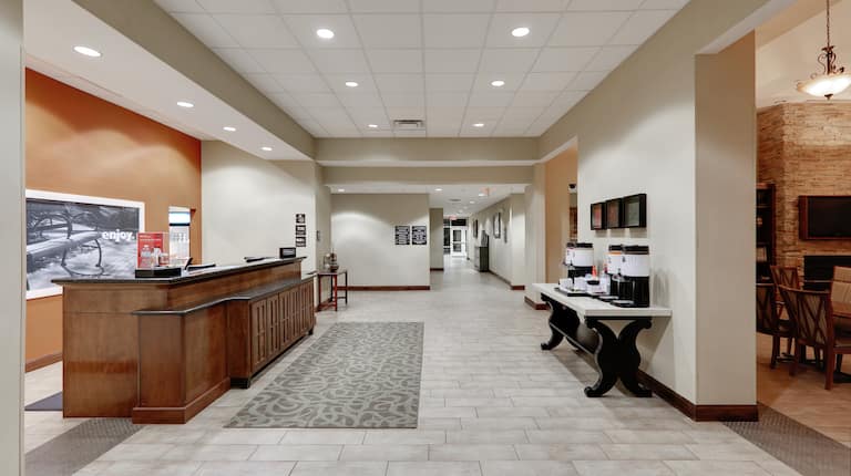 Lobby Reception Area With Coffee Station 