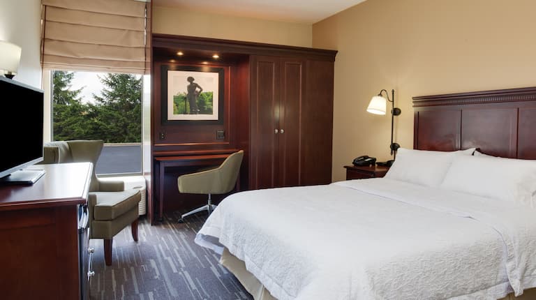 Accessible Guest Room with Queen Bed, Television and Work Desk