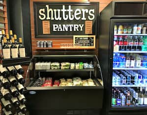 shutters pantry, snack shop, snacks and drinks