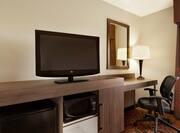 Guest Room Work Desk, Flatscreen TV and Microwave Oven