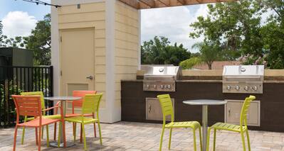 Outdoor Grills On Pool Patio