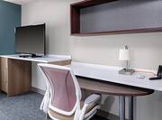 Suite desk, TV and workspace