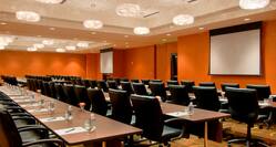 Ballroom Conference Setup with Two Projector Screens