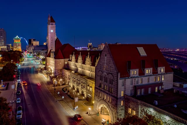 View of Hotel Exterior at Night