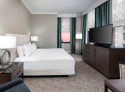 Premium Room with One King Bed, desk and tv