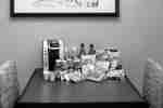 Premium snacks on table in guest room