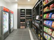 Suite shop with fridge and food options
