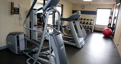 Fitness Center with Treadmill, Cross-Trainer, Gym Ball and Dumbbell Rack