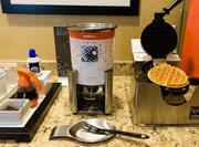 Breakfast serving area waffle station
