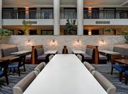lobby and dining seating area