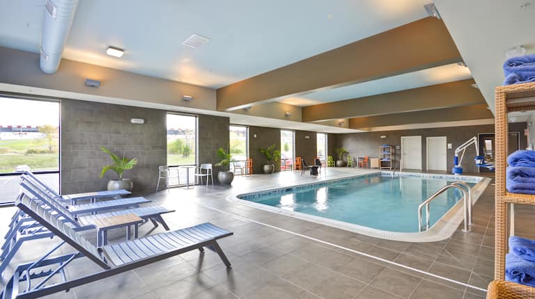 Indoor Swimming Pool and Lounge Chairs