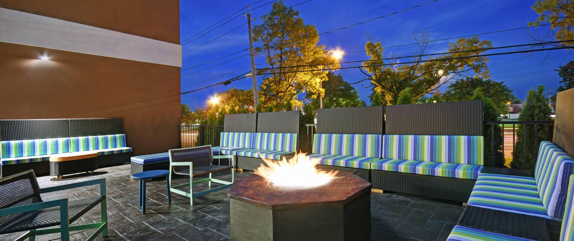 Outdoor Patio Seating Area with Firepit