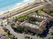 Aerial View of Hotel Exterior and Beach Front 