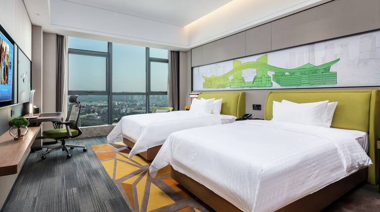 Guest Room with Two Twin Beds with city views