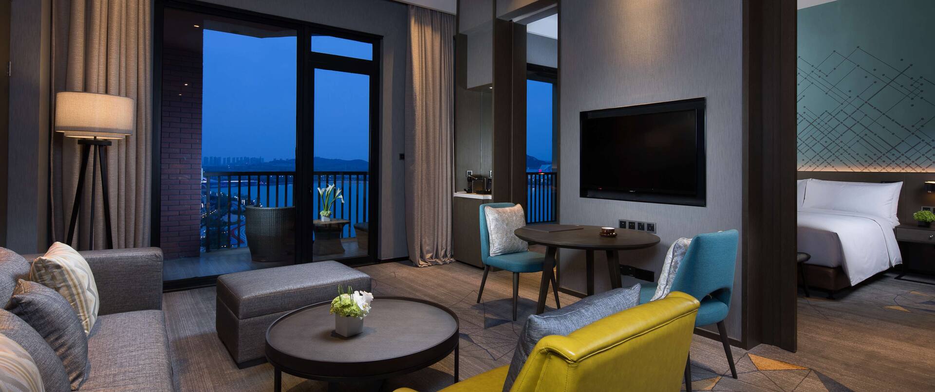 King One Bedroom Suite Living Area with Sea View
