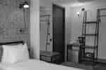 Entry area and comfortable twin bed