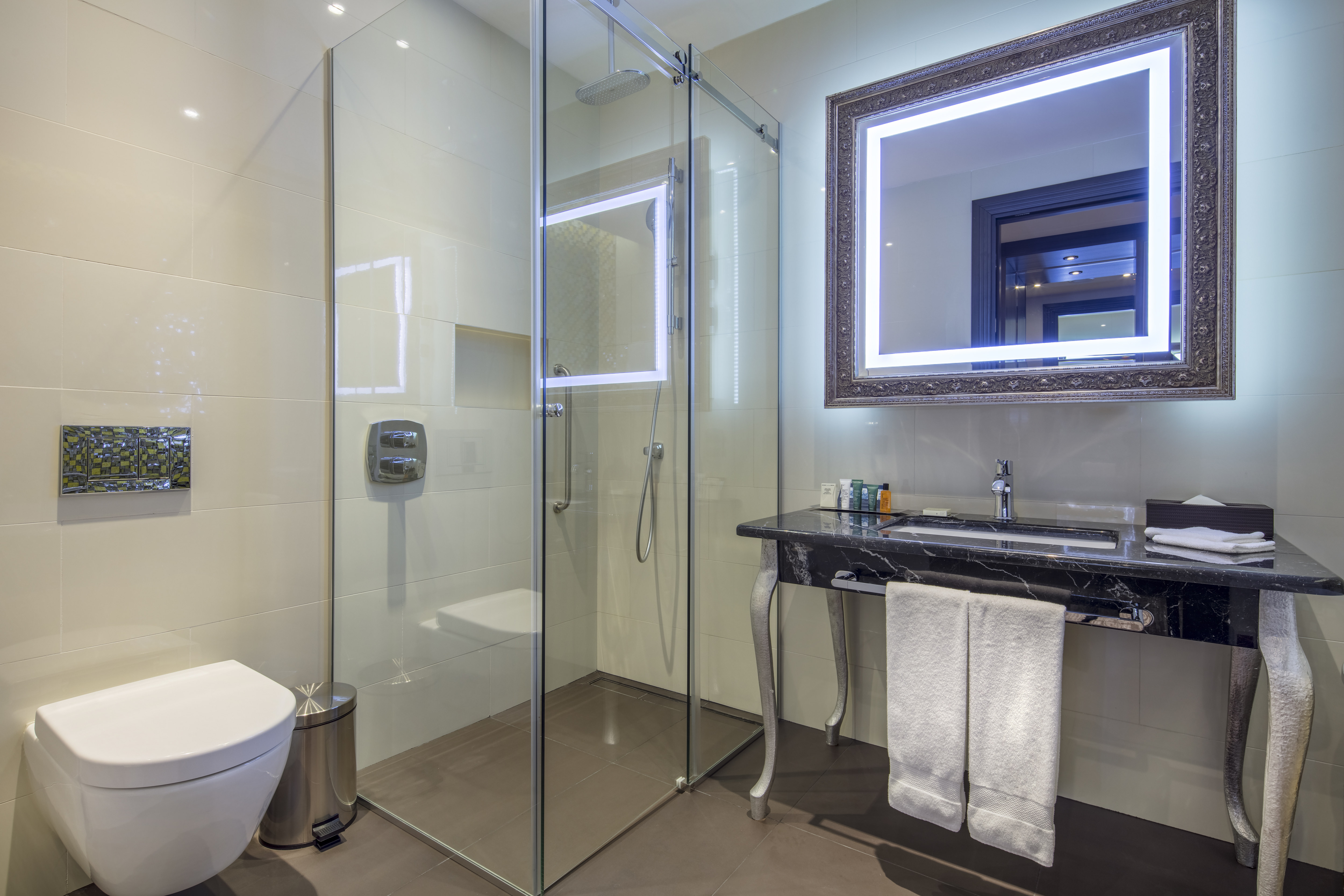 Guest Room Bathroom with Roll In Shower