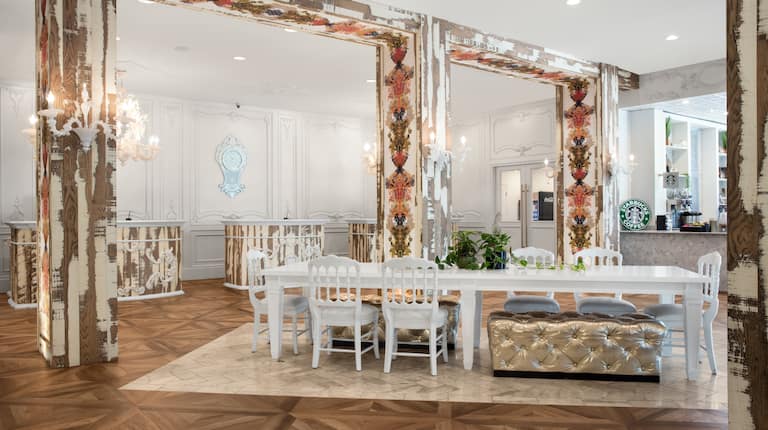 Lobby Seating Area with Chairs and Tables