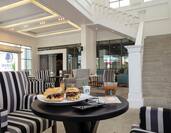 On-site Dining and Seating Area with Modern Furnishings 