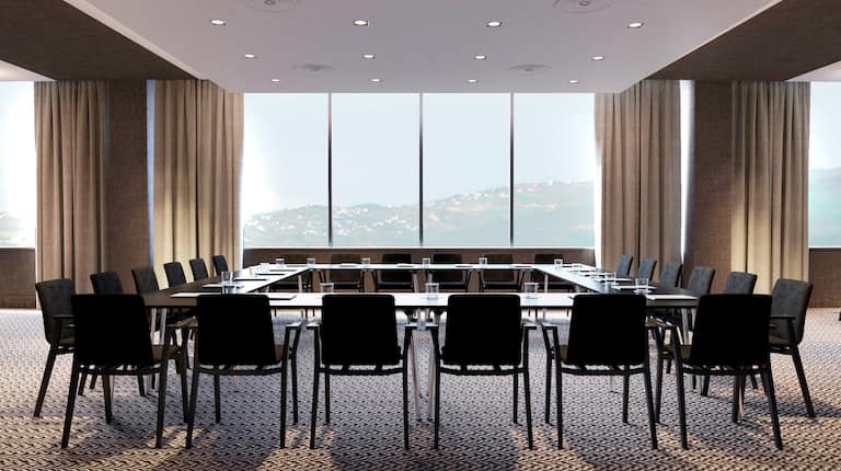 Modernas salas de reuniones con luz natural. Ofrece lo último en equipos