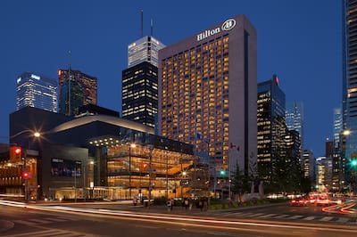 Hilton Toronto Exterior in Evening