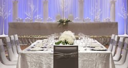 a Table Elegantly Decorated for a Wedding