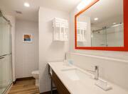 Bathroom Vanity Area and Glassdoor Shower
