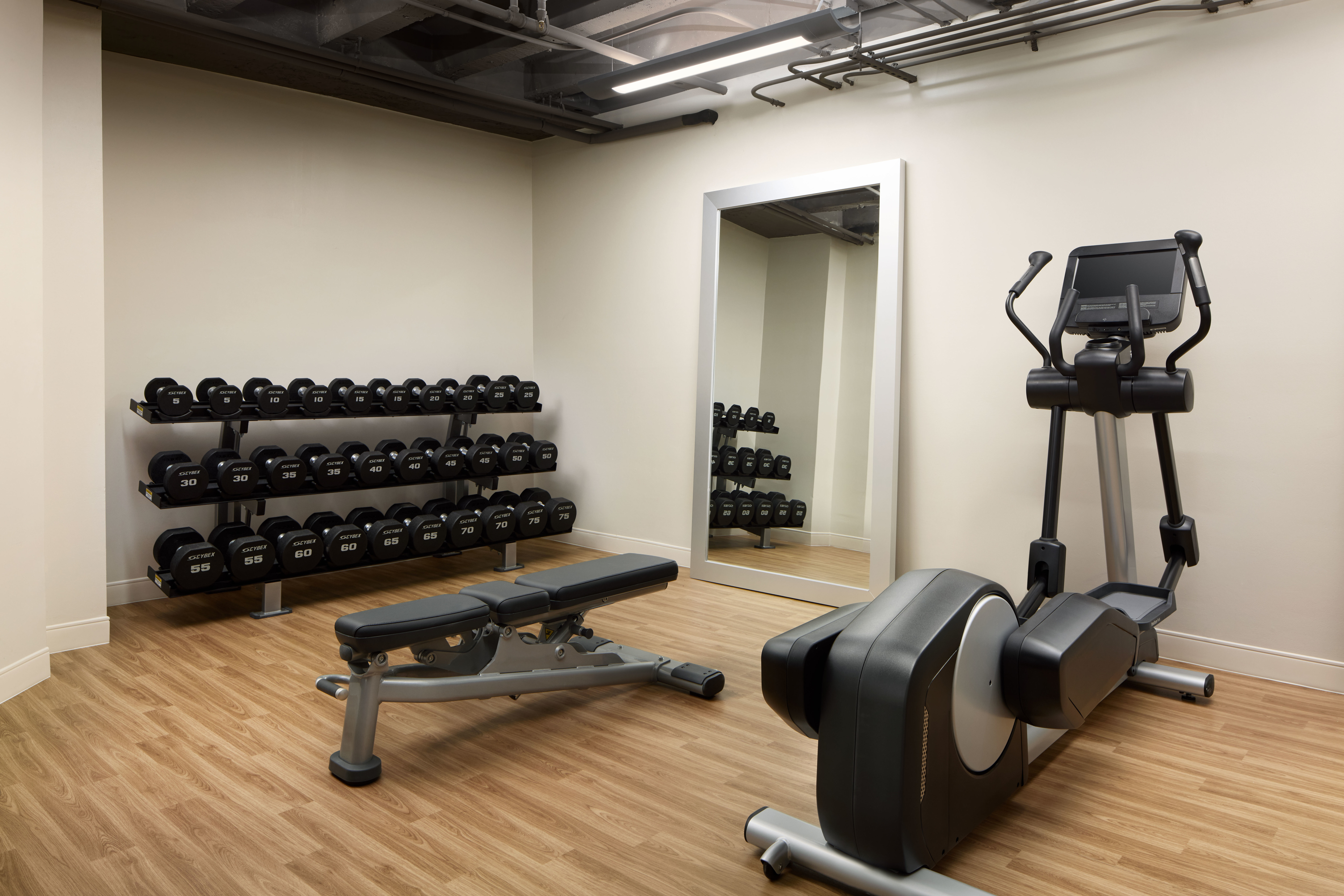 Elliptical Machine and Weights in Fitness Center