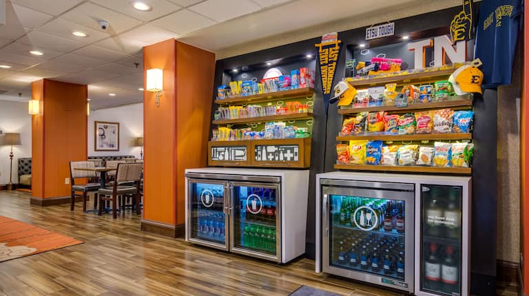 On-Site Snack Shop with Snack Shelves and Soft Drinks Fridge