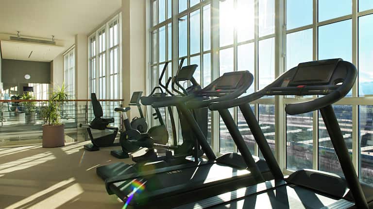 Fitness Center with Floor to Ceiling Windows
