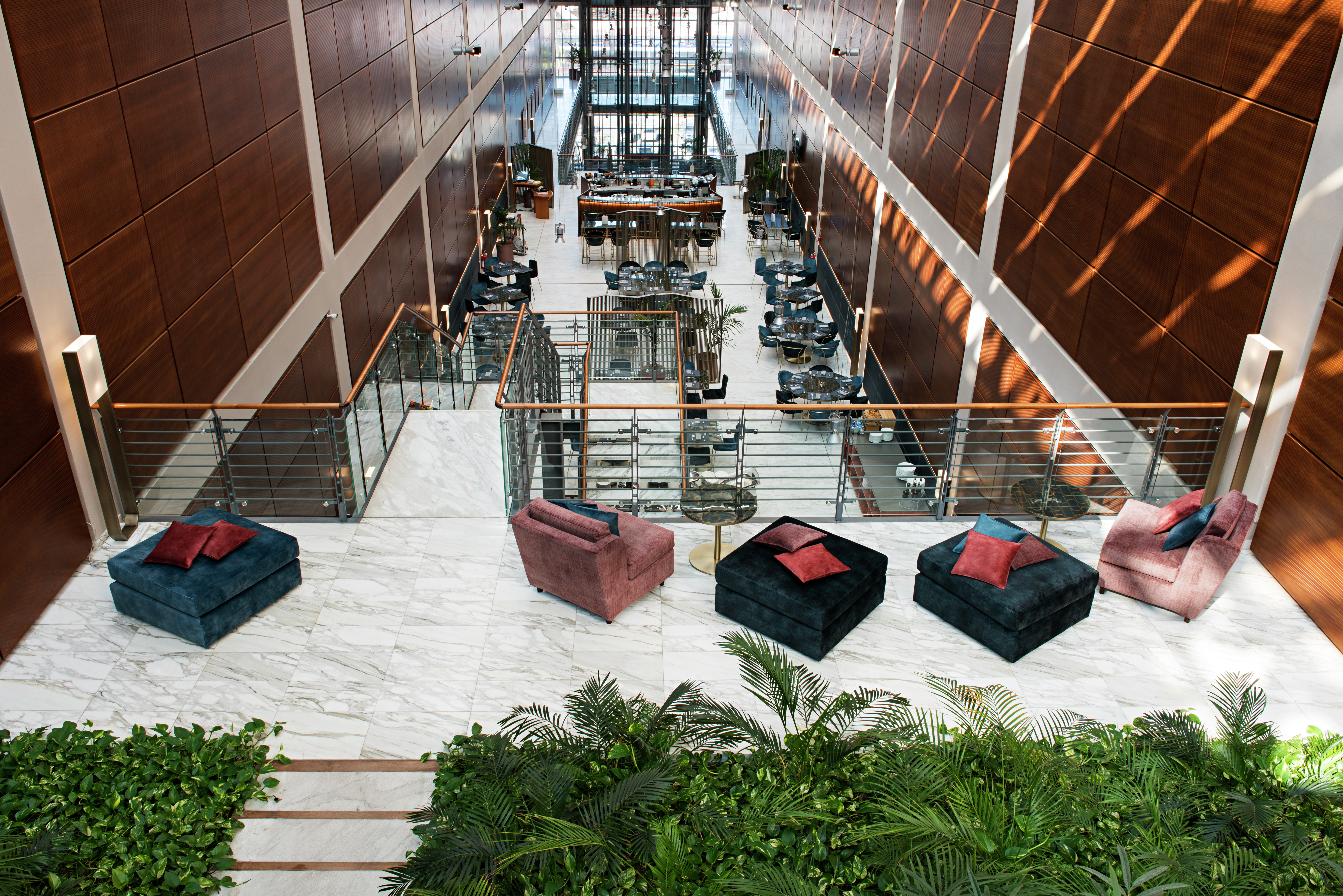 Terrace Sitting Area with Atrium Lobby View