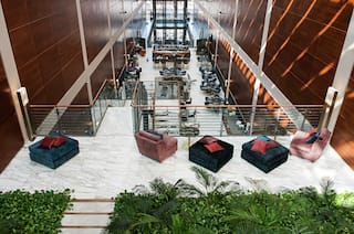 Terrace Sitting Area with Atrium Lobby View
