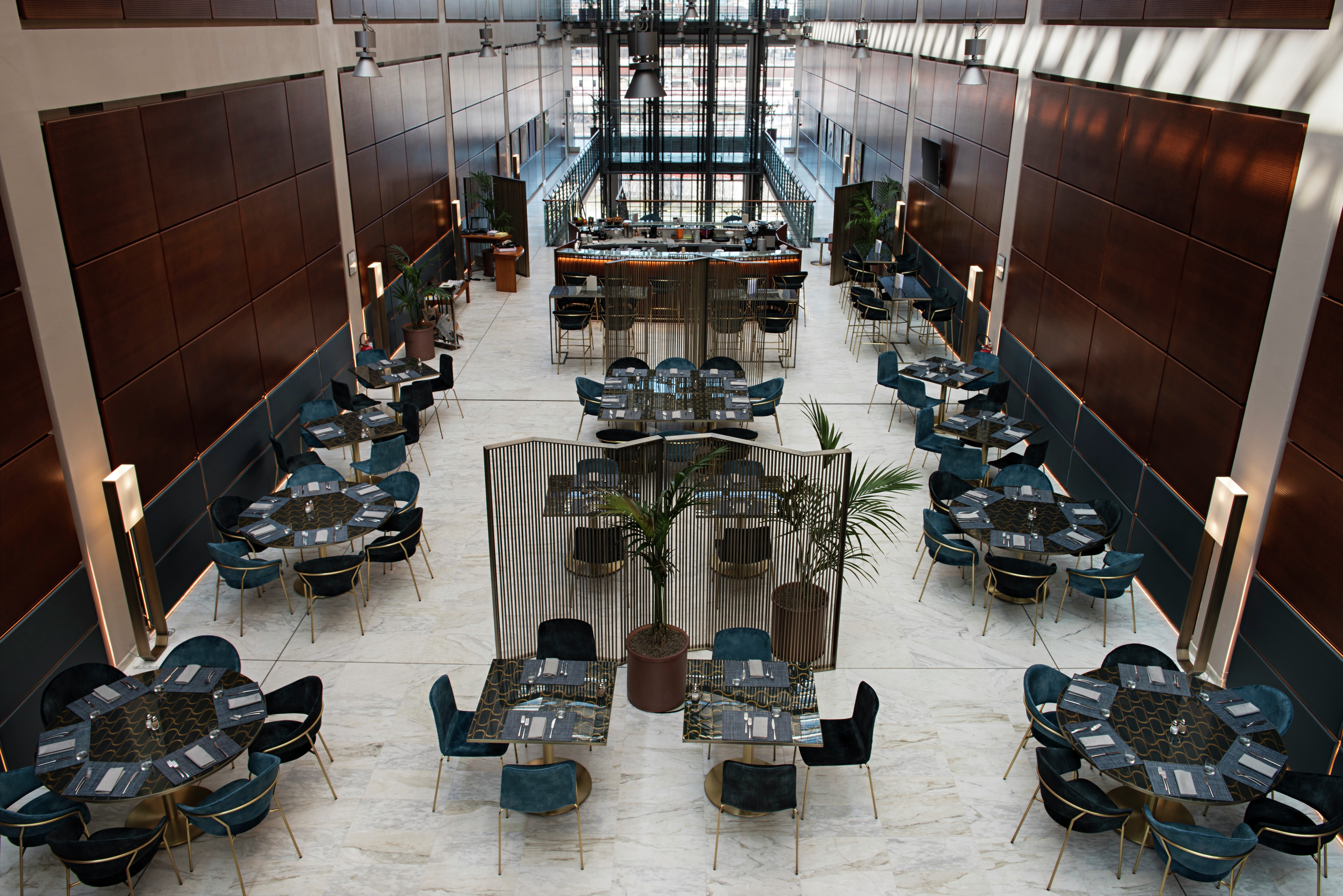 Overhead View of Restaurant Dining Area