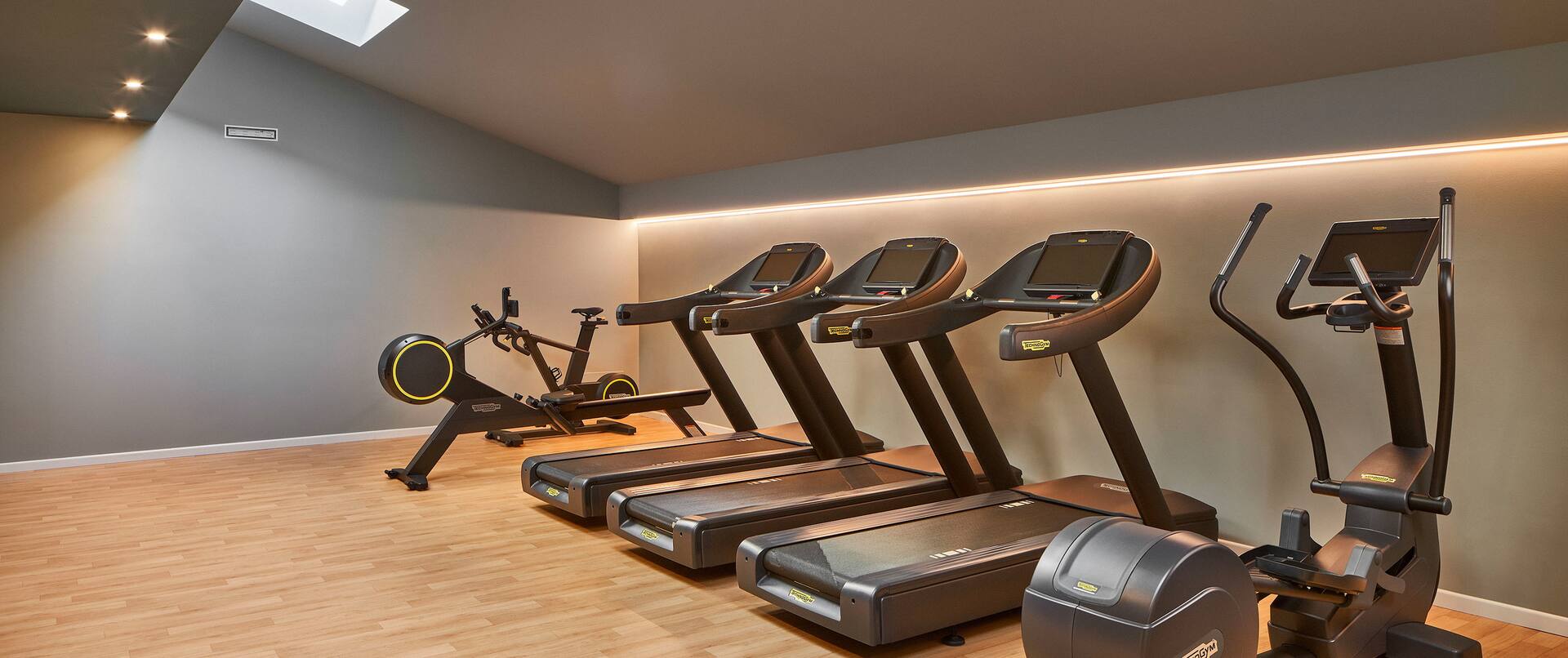 treadmills in a fitness room