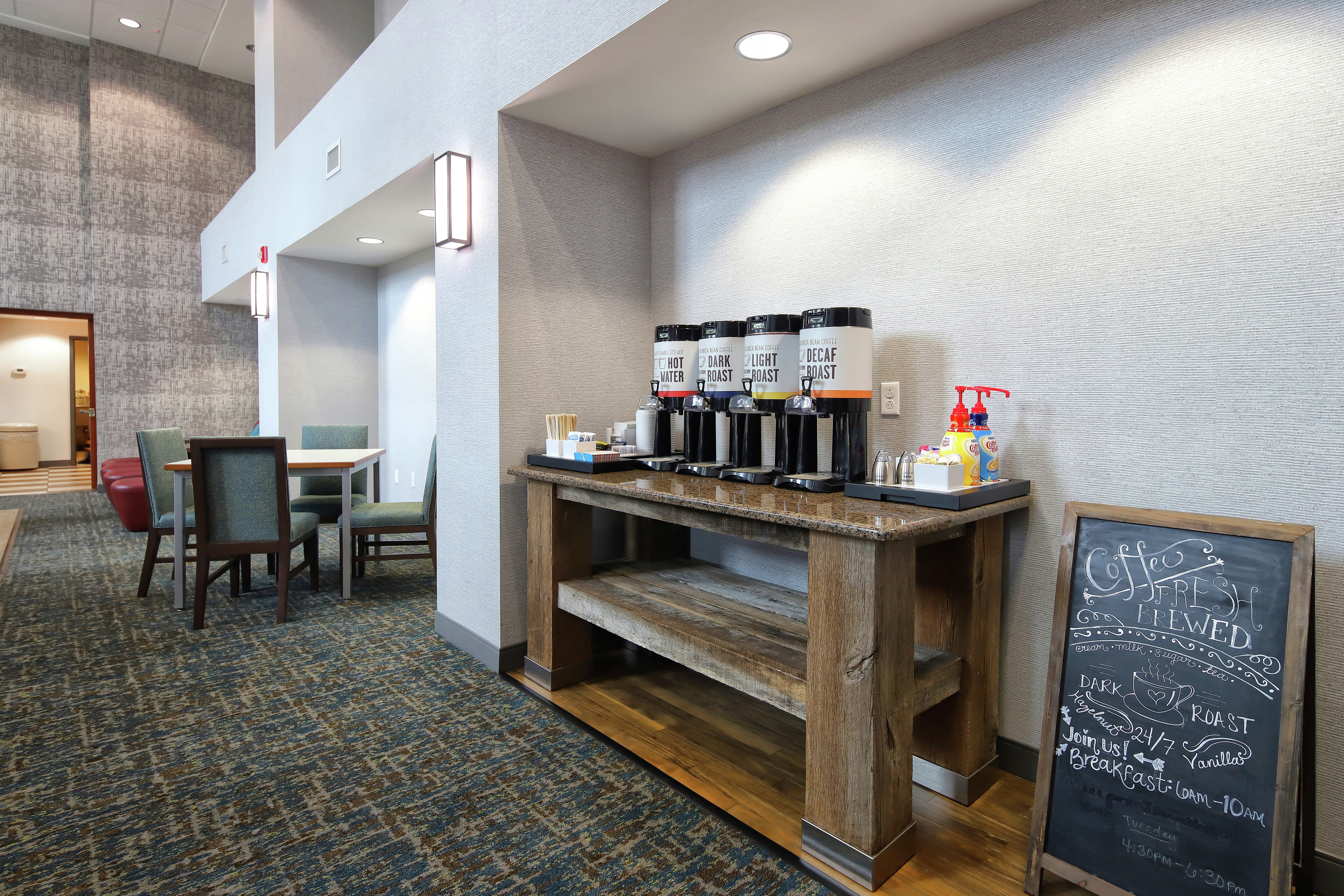 Lobby Seating and Coffee Station