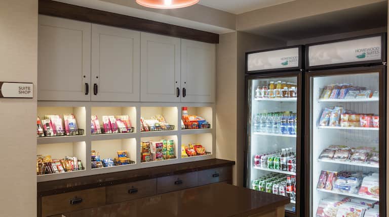  Convenience Items, Candy, Chips, Snacks, Frozen Dinners, and Cold Beverages at Suite Shop