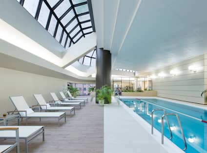 Indoor Pool With Chaise Lounge Chairs