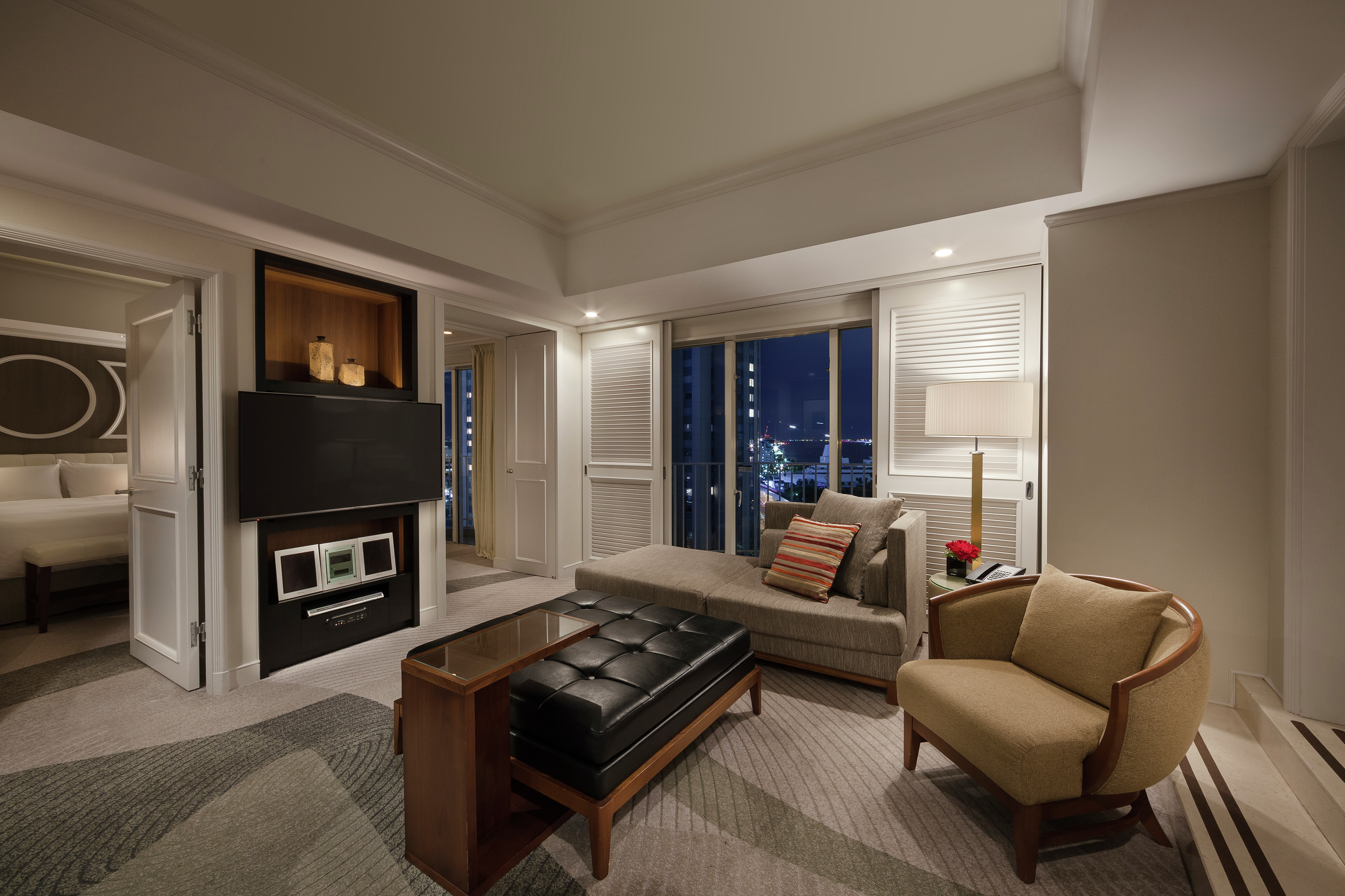 Suite with Terrace, Lounge Area, Outside View, and Room Technology